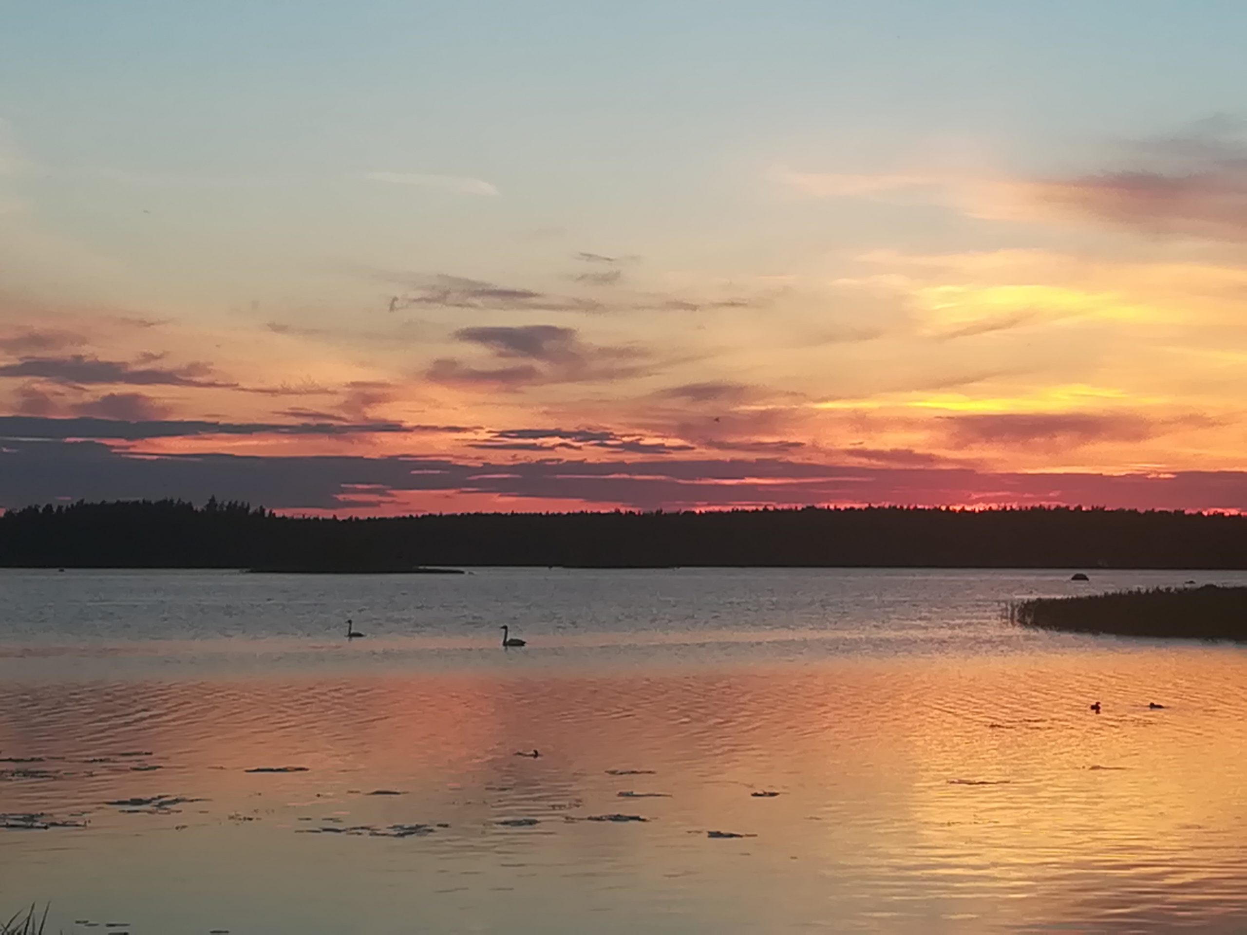 auringonlasku jostain päin suomea